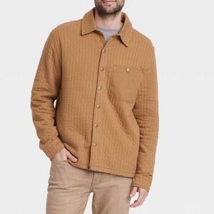 Goodfellow & Co Brown Quilted Knit Shirt Jacket